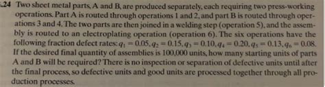 Solved 4 Two sheet metal parts, A and B, are produced 